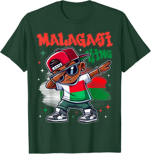 Malagasi King Flag Dabbing of Madagascar Pride for Kids T-Shirt - T-Shirt | Forest