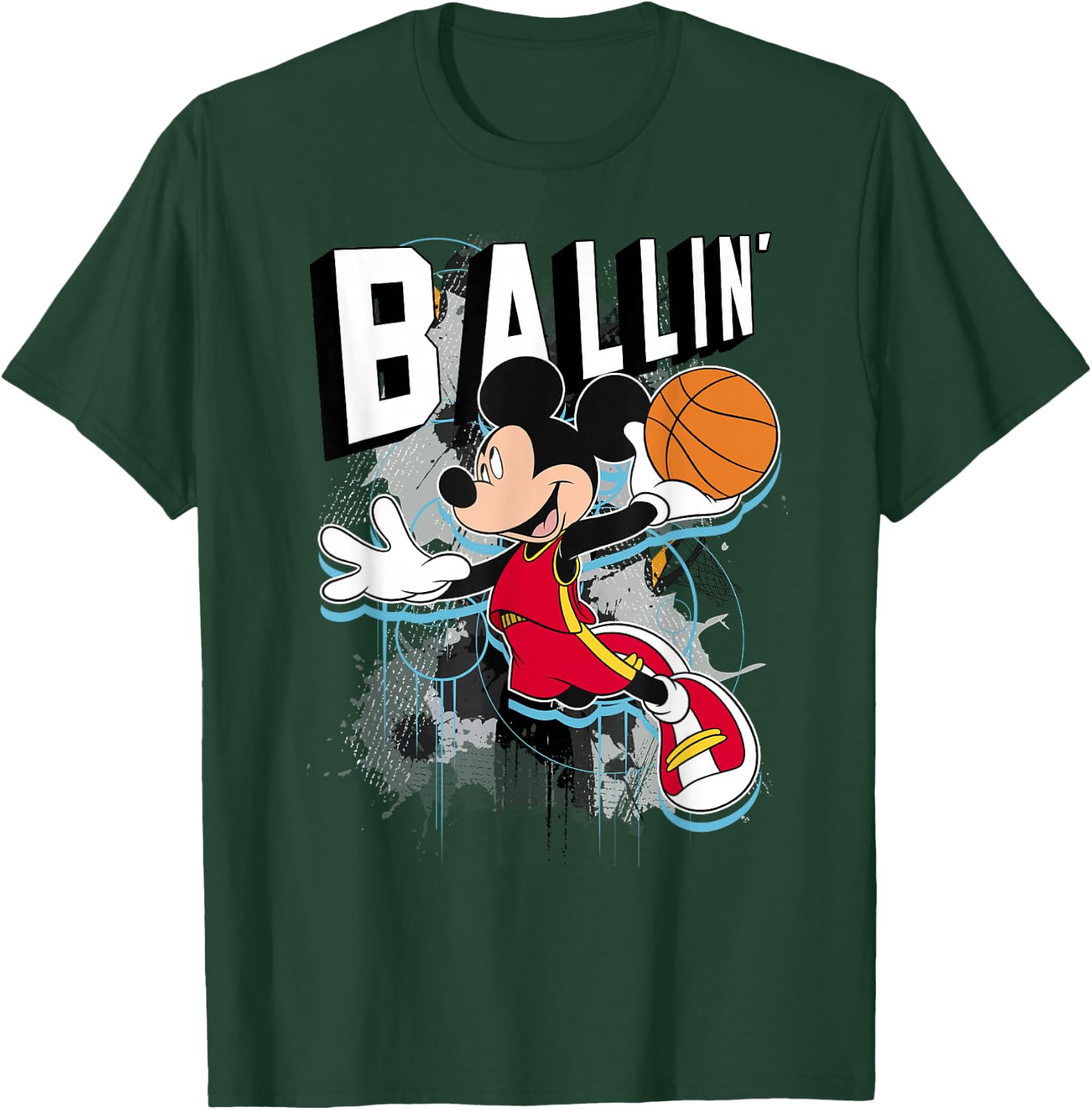Disney Mickey Mouse Ballin' Portrait T-Shirt - T-Shirt | Forest