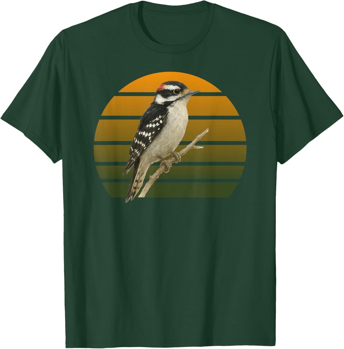 Downy Woodpecker Birdlover Birdwatcher Birding Bird T-Shirt - T-Shirt | Forest