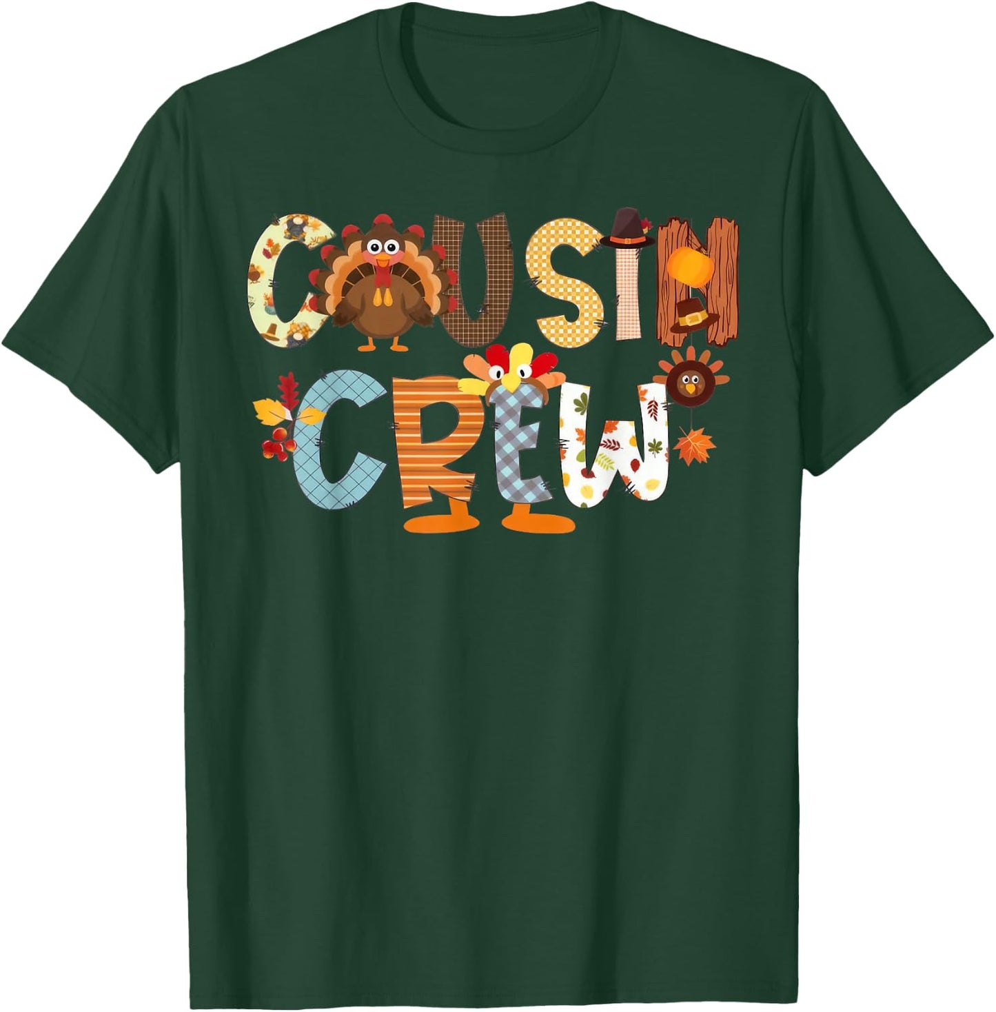 Cousin Crew Turkey Thanksgiving Family Matching Toddler Kids T-Shirt - T-Shirt | Forest