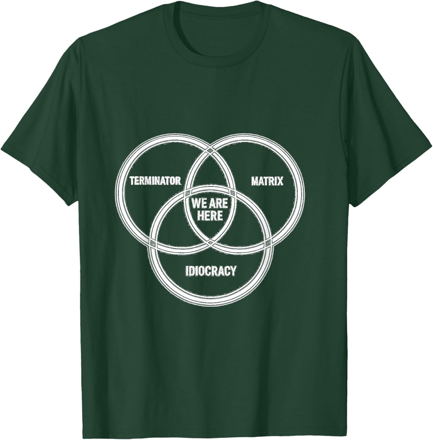 Funny Dystopian Venn Diagram WE are HERE Parody T-Shirt - T-Shirt | Forest