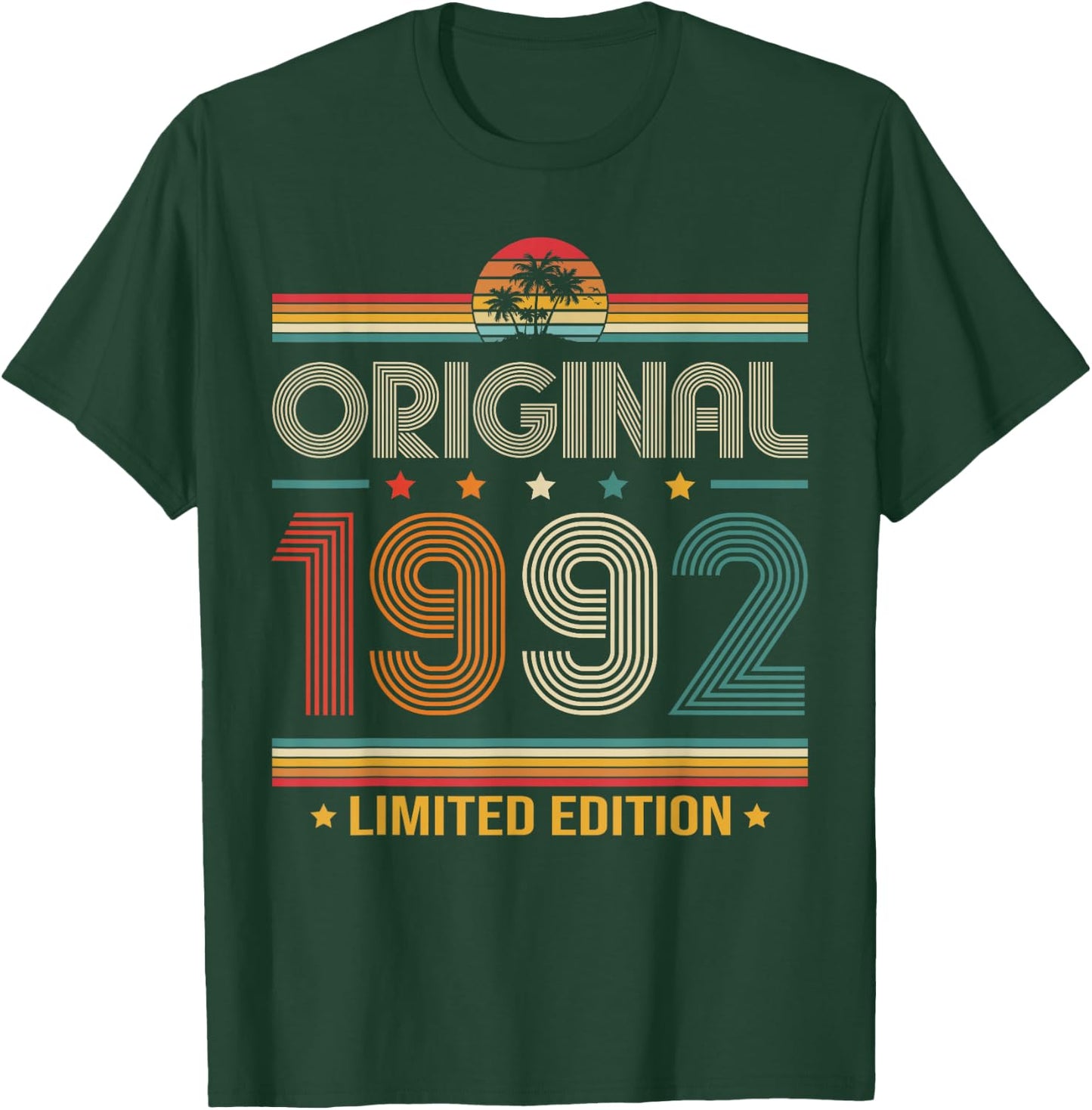 34th Birthday Gift Man Woman Original Vintage 1992 34 Years T-Shirt - T-Shirt | Forest