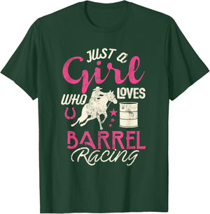 Barrel Racer Girl Shirt Just Girl Loves Barrel Racing Kids T-Shirt - T-Shirt | Forest