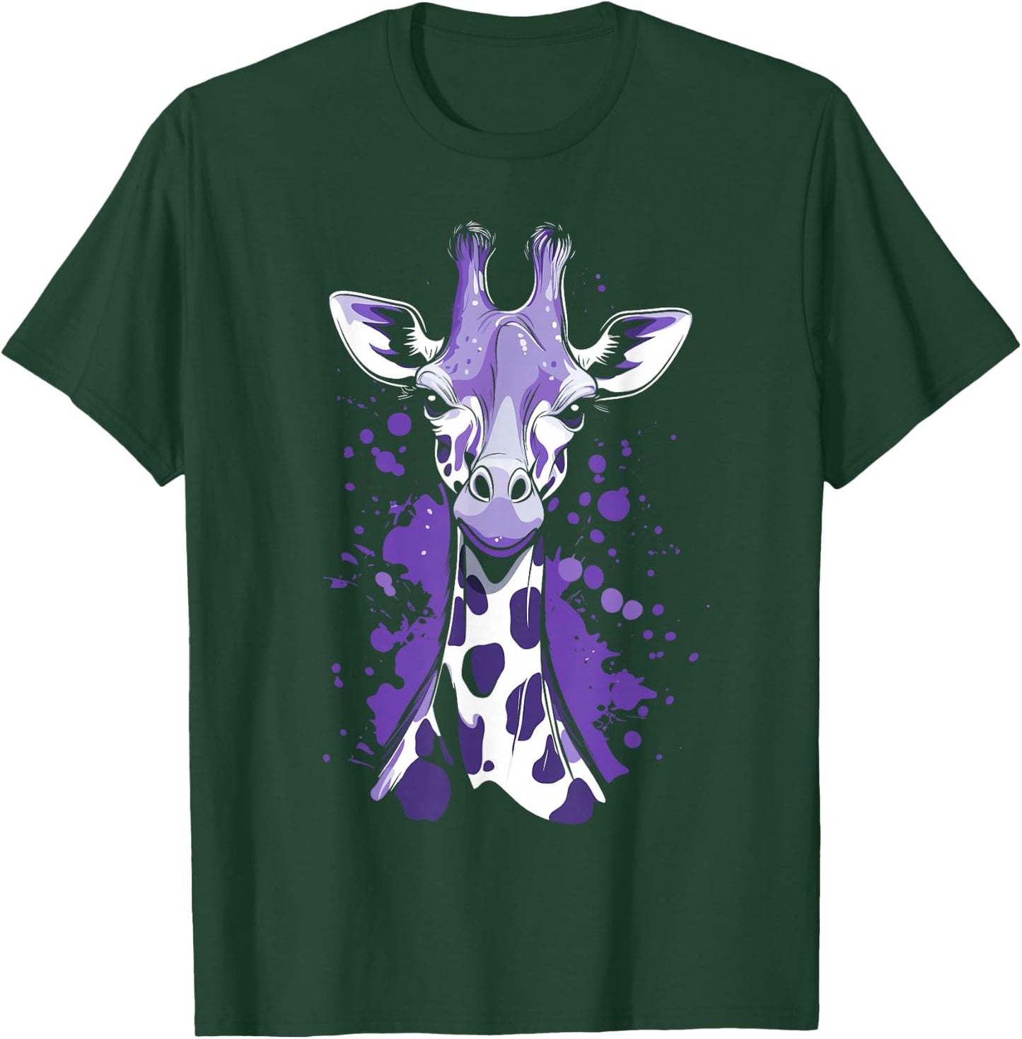 Giraffe with Purple Spots T-Shirt - T-Shirt | Forest