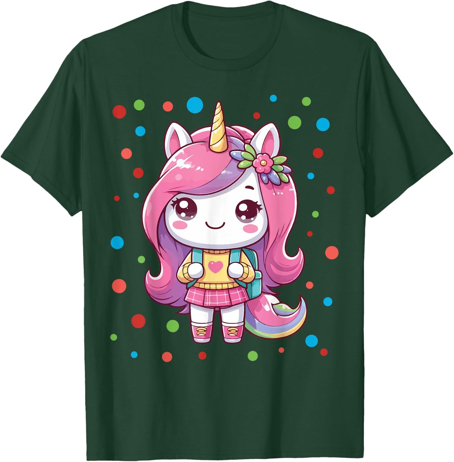 Happy Dot Day Unicorn Dots For Girls T-Shirt - T-Shirt | Forest