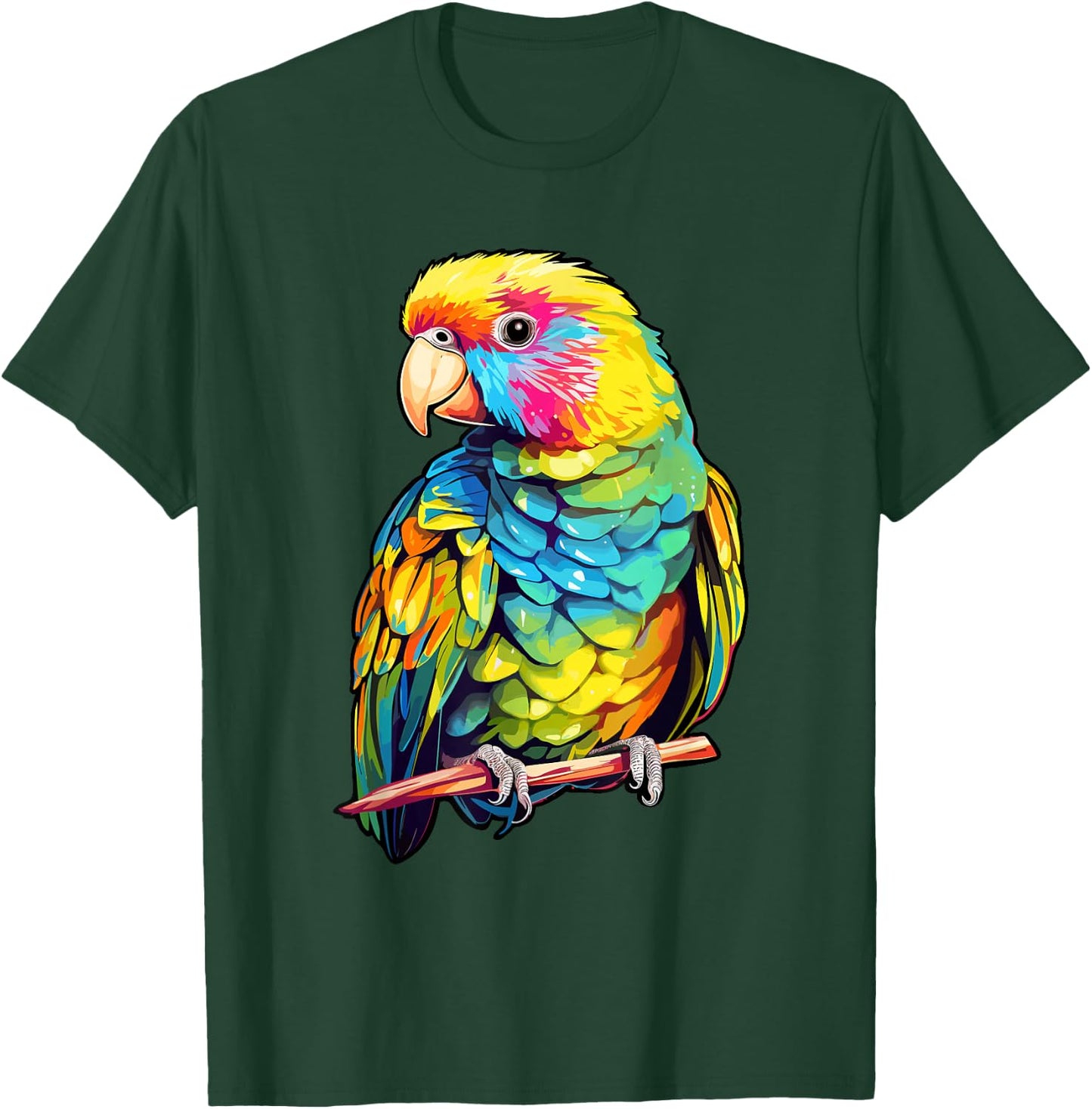 Colorful Parakeet Bird Lover Tie-Dye Budgerigar Budgie T-Shirt - T-Shirt | Forest