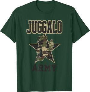 ICP Juggalo Army Hatchetman Camo Print Lettering Horrorcore T-Shirt - T-Shirt | Forest