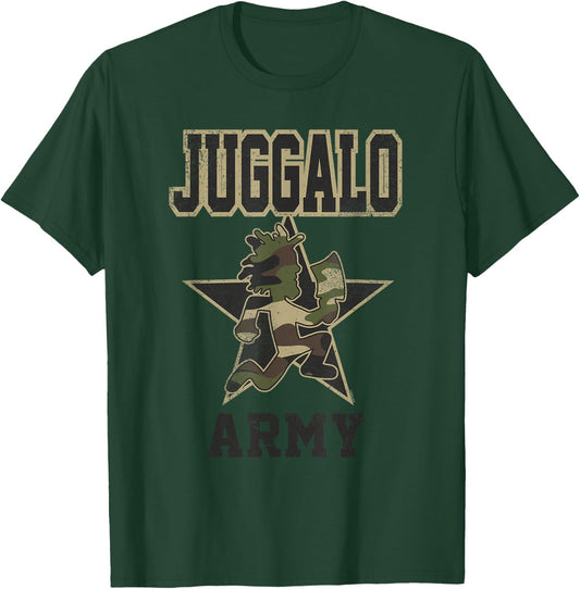 ICP Juggalo Army Hatchetman Camo Print Lettering Horrorcore T-Shirt - T-Shirt | Forest