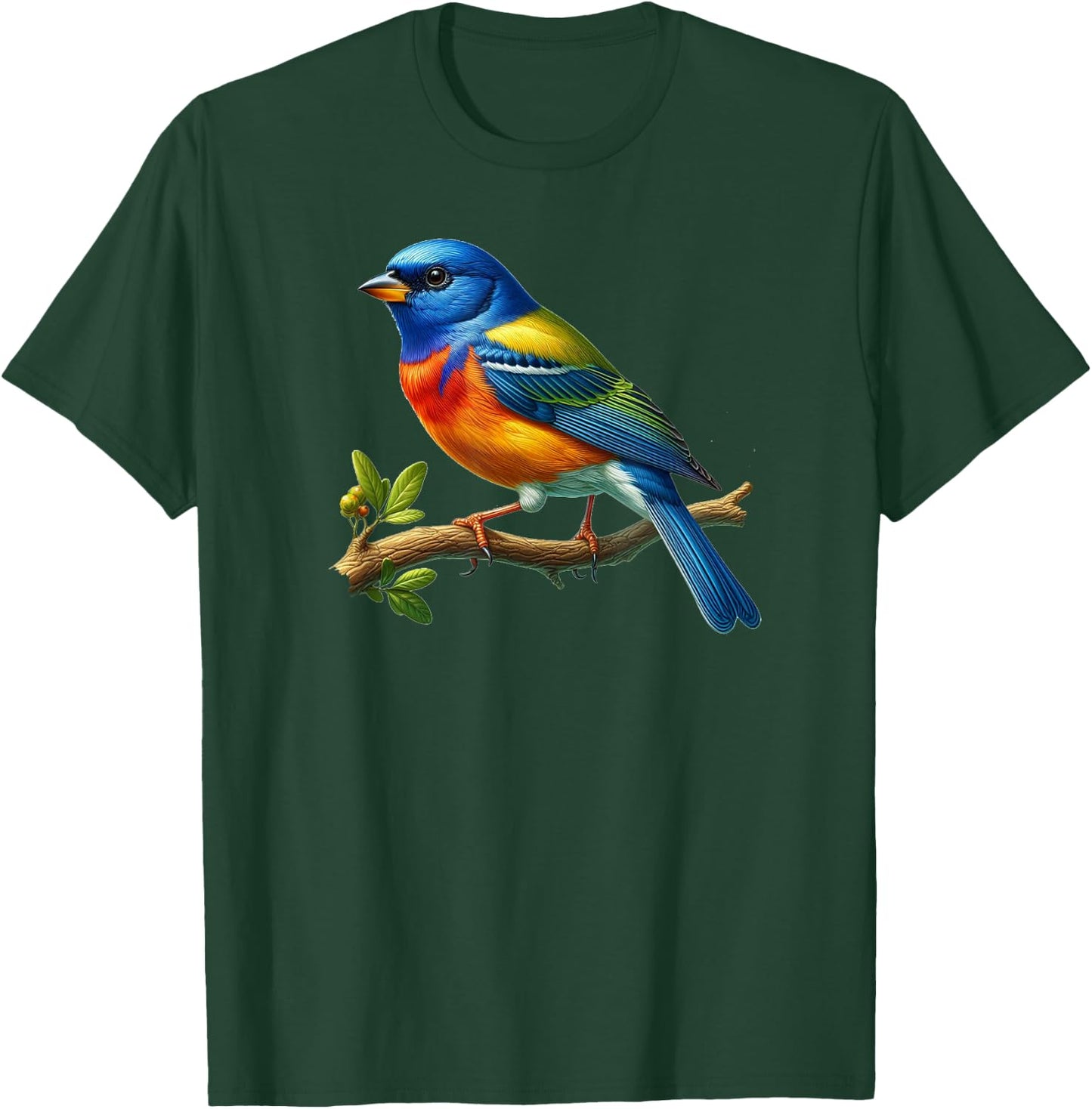 Bird Series. Painted Bunting. T-Shirt - T-Shirt | Forest