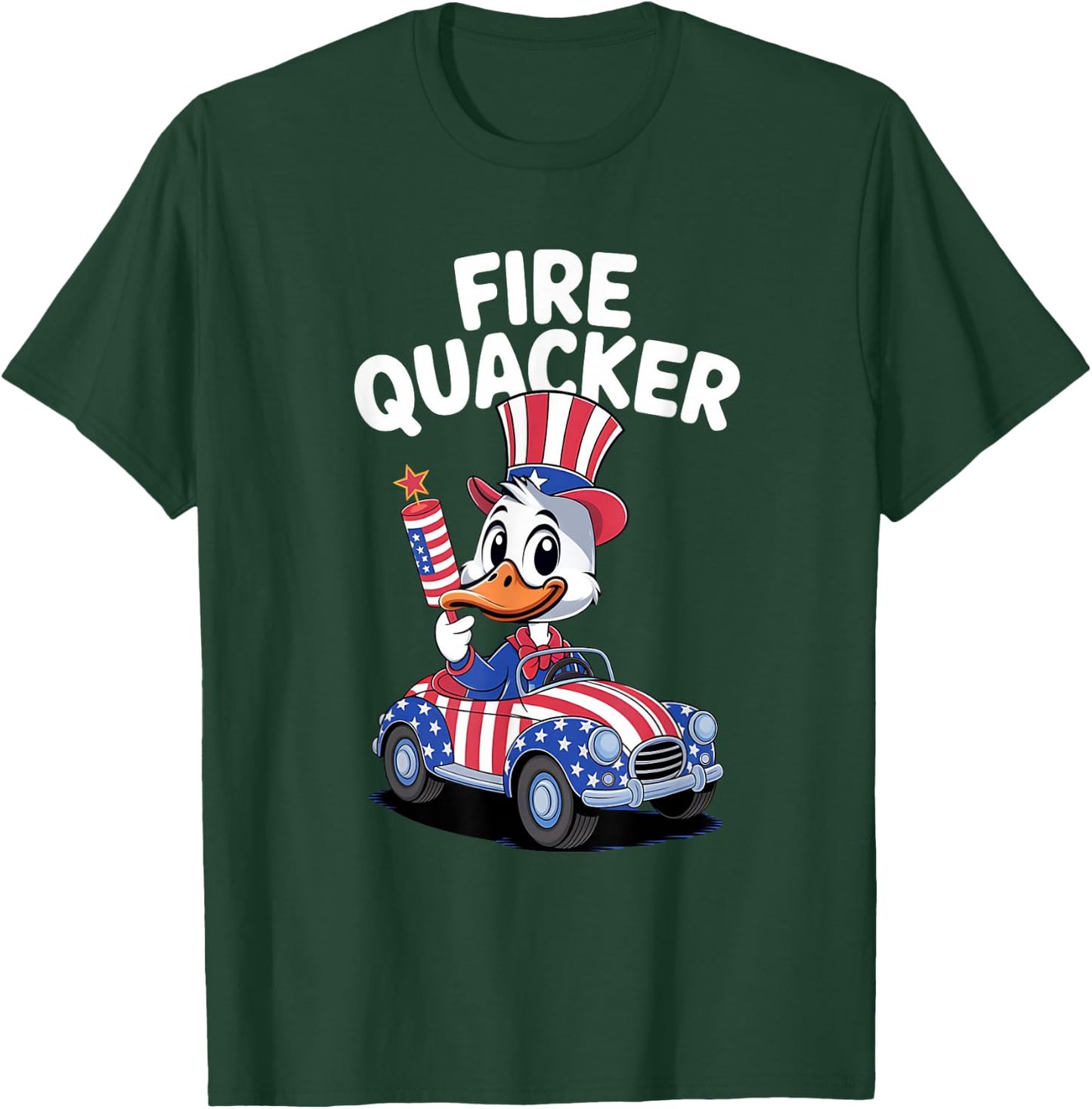 Firequacker Fourth of July Patriotic USA 4th of July T-Shirt - T-Shirt | Forest