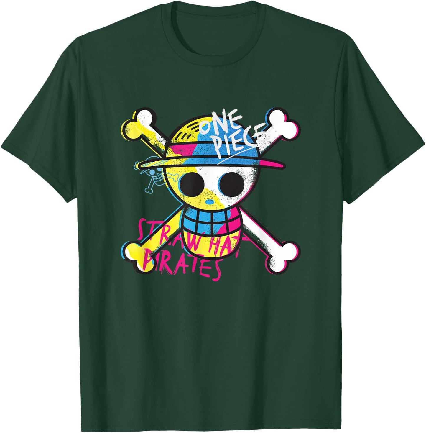 One Piece Straw Hat Pirates Logo Color Monkey D Luffy , Blue, S T-Shirt - T-Shirt | Forest