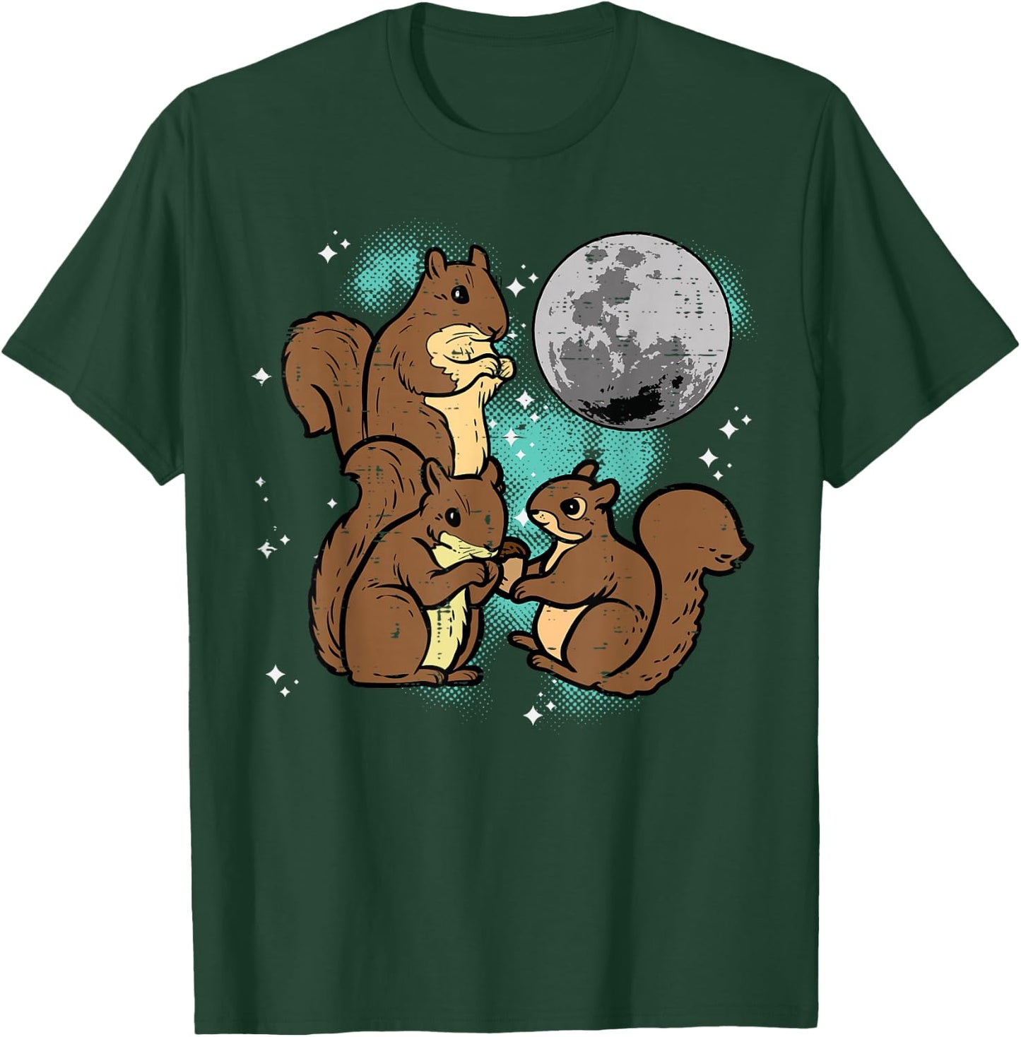 Squirrels Moon Funny Animal Rodent Meme Men Women Kids Boys T-Shirt - T-Shirt | Forest