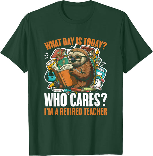 Teacher Sloth Animal Retired Teaching Sloths Funny Sloth T-Shirt - T-Shirt | Forest
