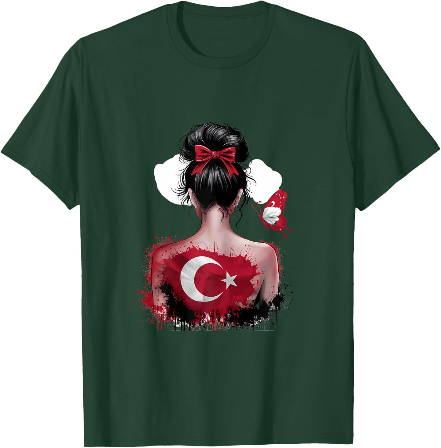 Turkish Girl Türkisches Mädchen Türkiye Flagge Damen 2024 T-Shirt - T-Shirt | Forest
