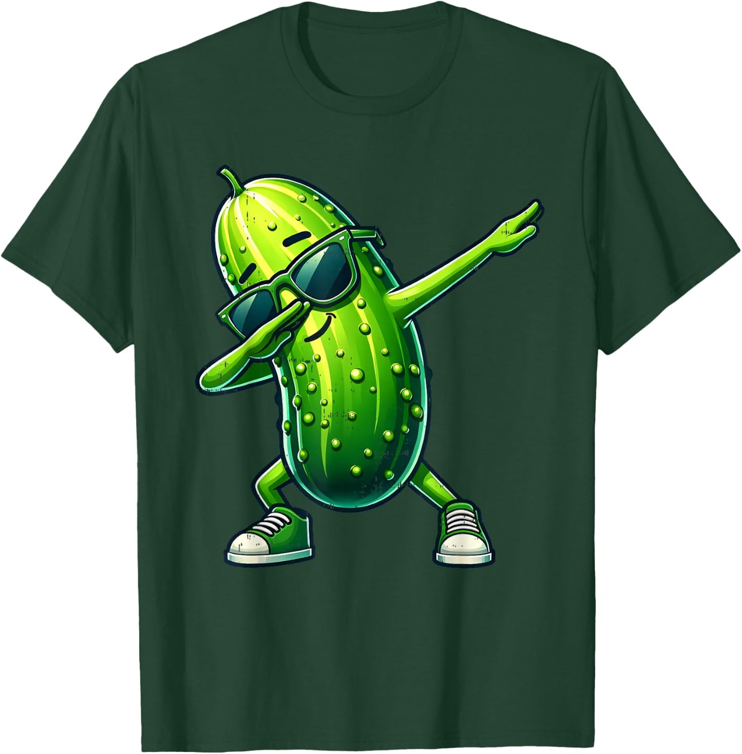 Pickle Dabbing Funny Dancing Cucumber Boys Girls Kids , Black, S T-Shirt - T-Shirt | Forest