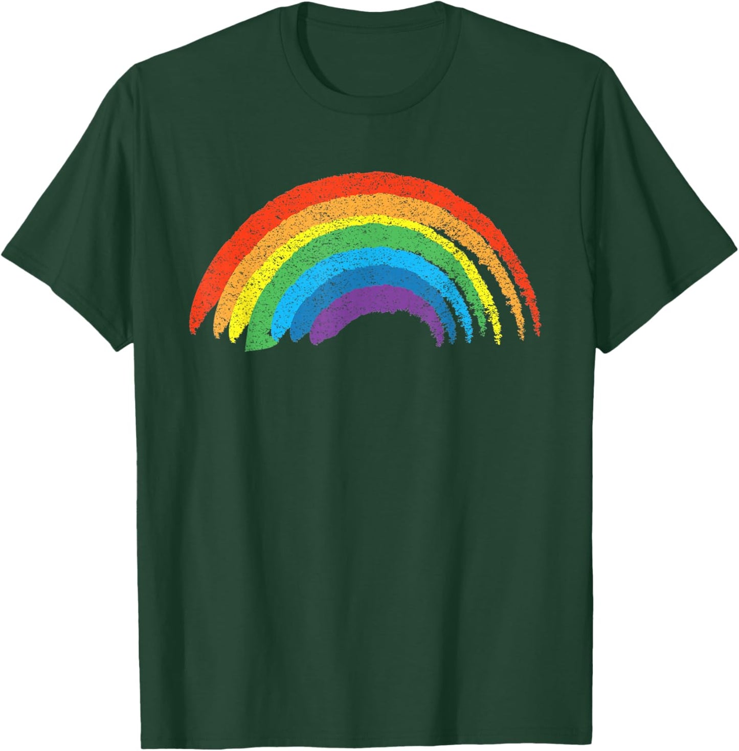 Vintage Retro Rainbow - Classic Distressed Design T-Shirt - T-Shirt | Forest