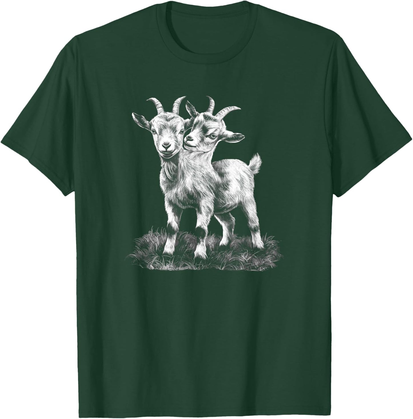 Two Headed Goat With Two Heads Creepy Goat Lovers T-Shirt - T-Shirt | Forest