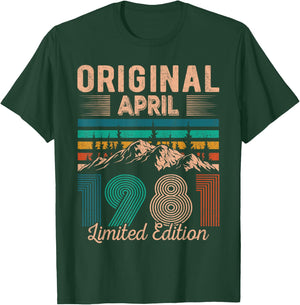 Original April 1981 Born in April 1981 Birthday T-Shirt - T-Shirt | Forest