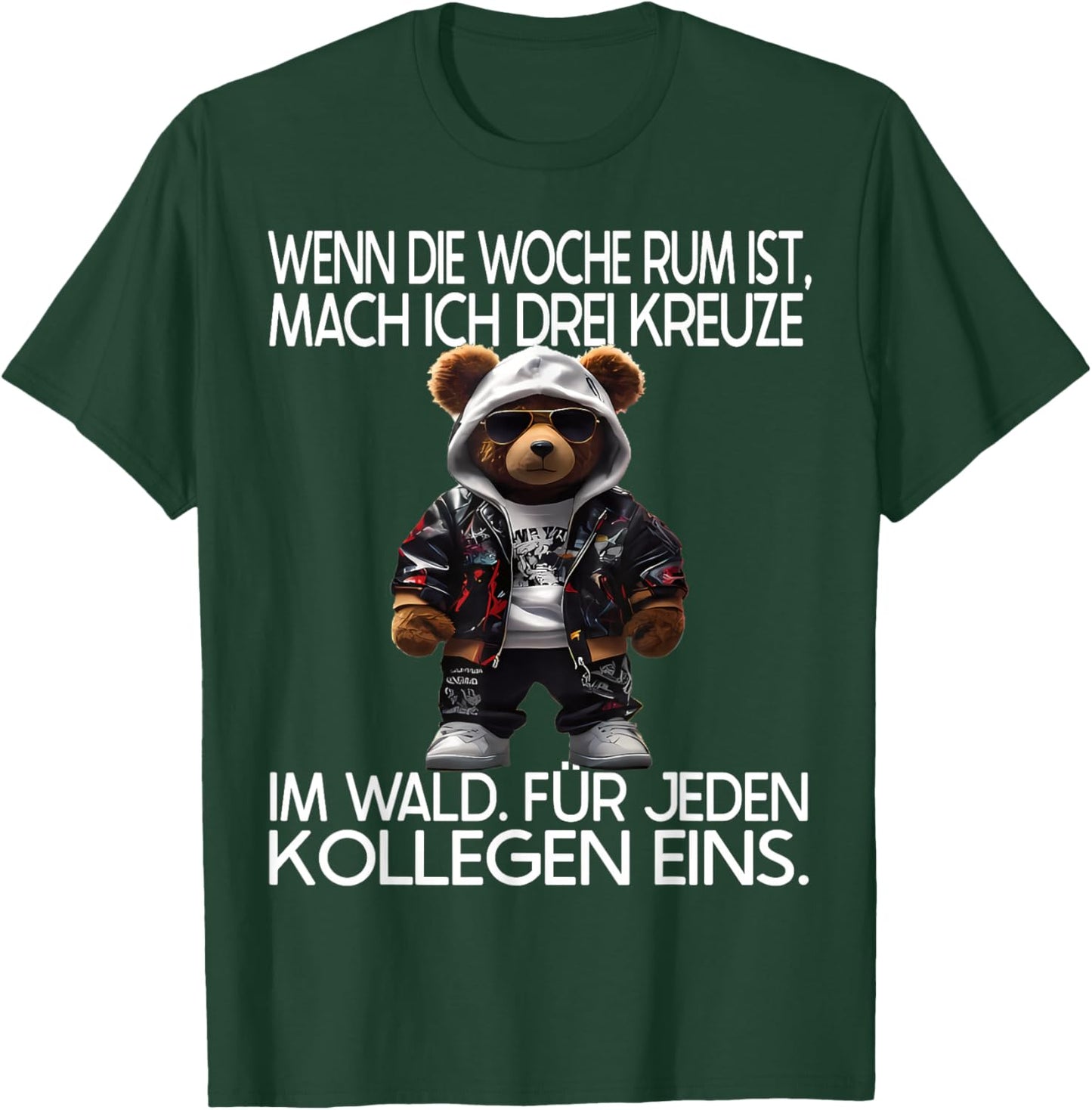 Witziger Teddy Spruch | Geschenke Herren & Damen - Lustiges Teddybär Design mit Spruch für Arbeitskollegen Büro - -Erwachsene - Schwarz - Kurzarm - - S T-Shirt - T-Shirt | Forest