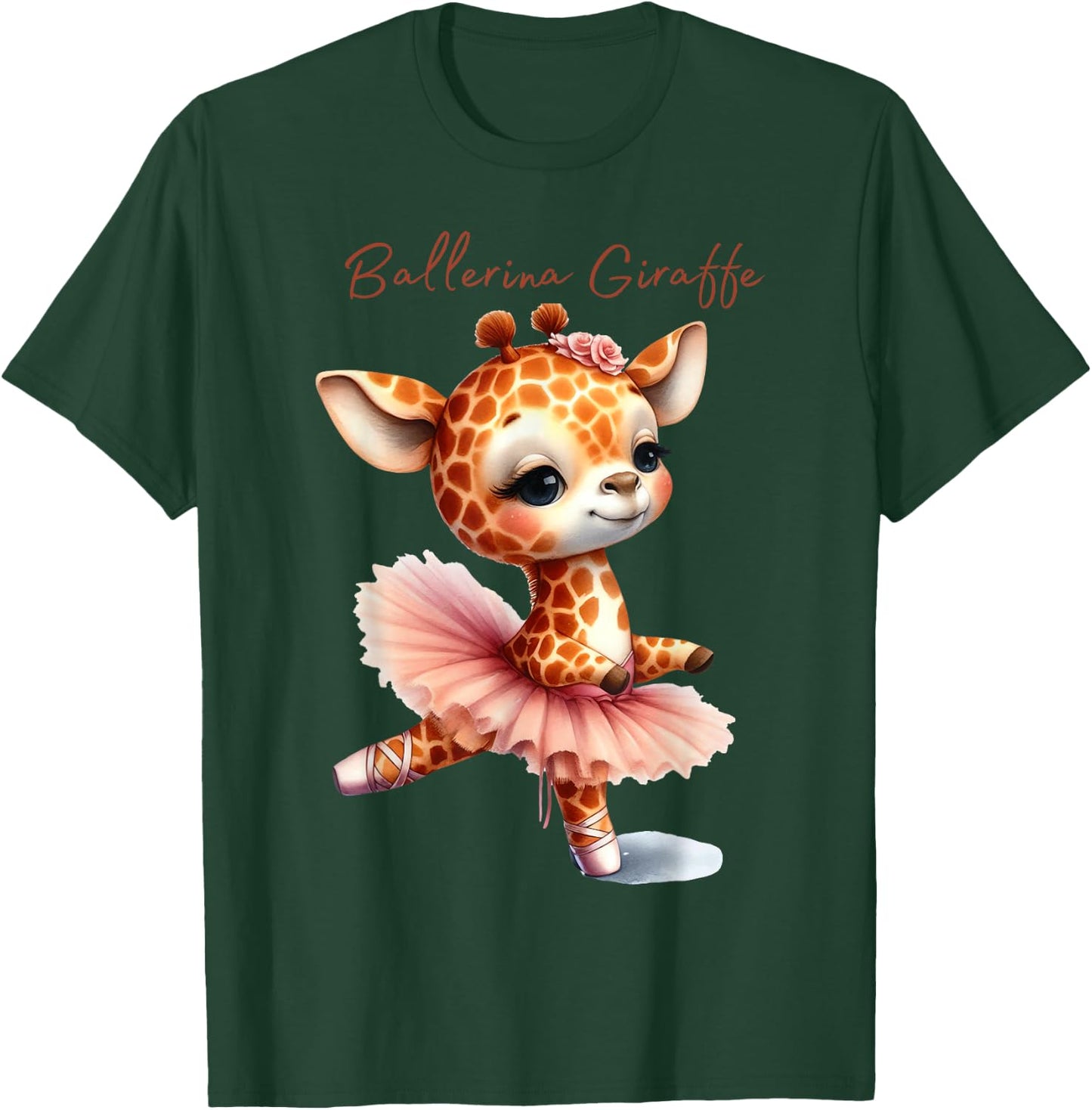 Watercolor Ballerina Giraffe Ballet Dancer Ballet Teacher T-Shirt - T-Shirt | Forest