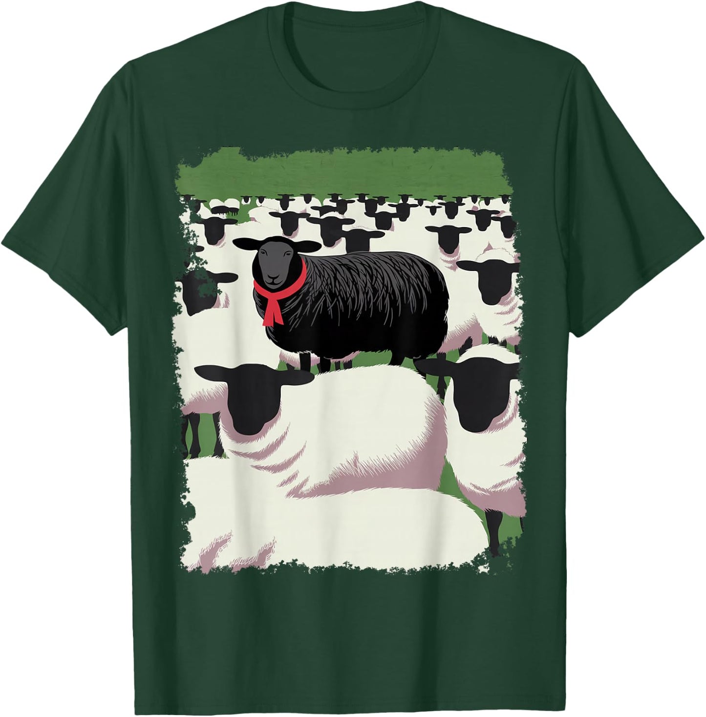 White Sheep Black Design T-Shirt - T-Shirt | Forest