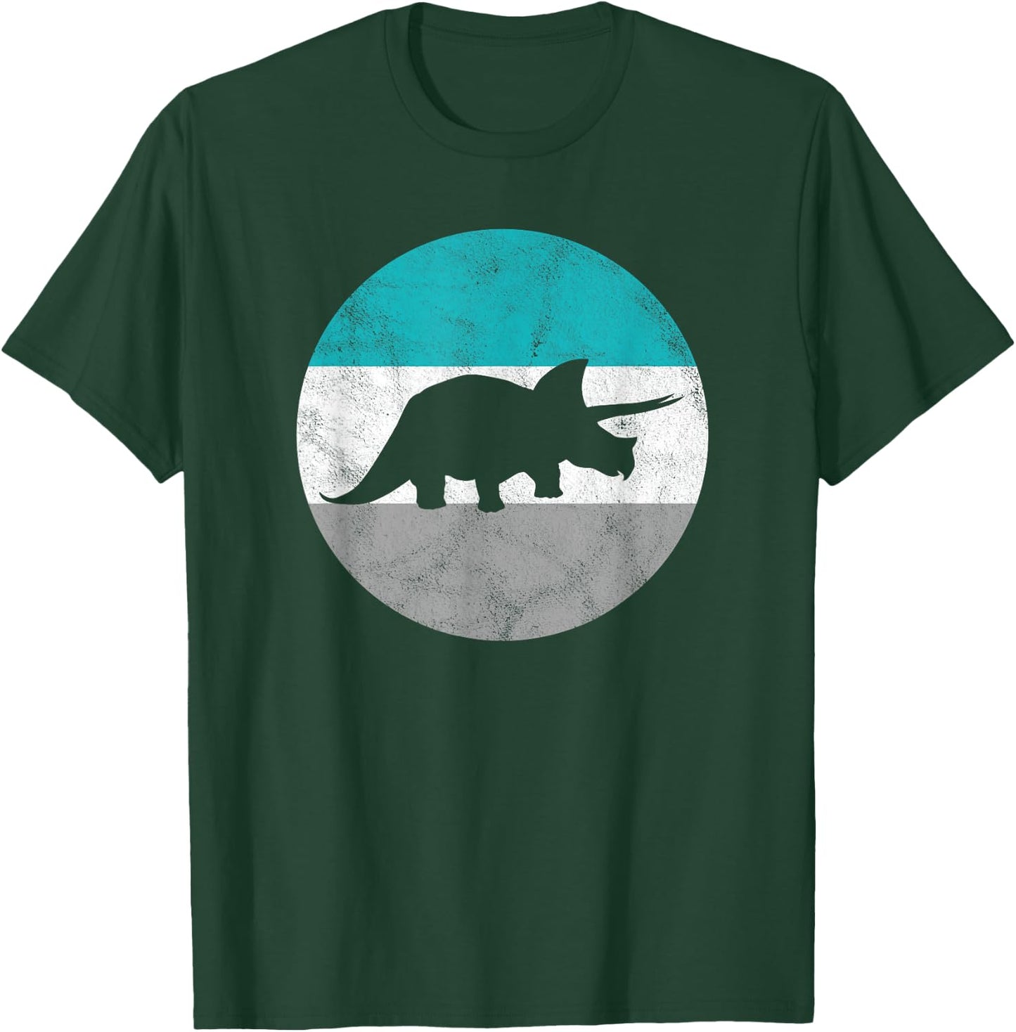 Triceratops Dinosaur Retro Gift Women Boys & Girls T-Shirt - T-Shirt | Forest