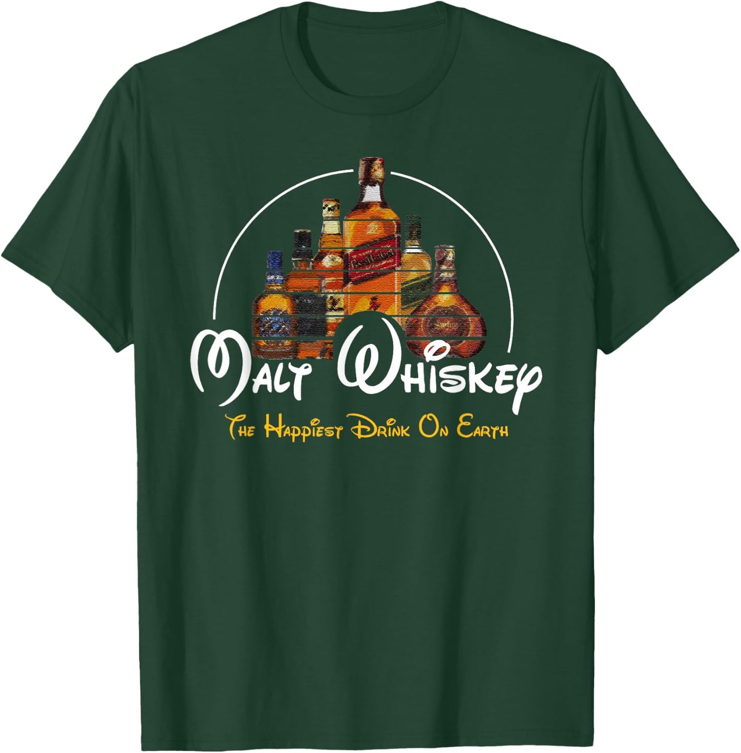 Malt Whiskey Shirt, Happiest Drink Funny Pun Parody T-Shirt - T-Shirt | Forest