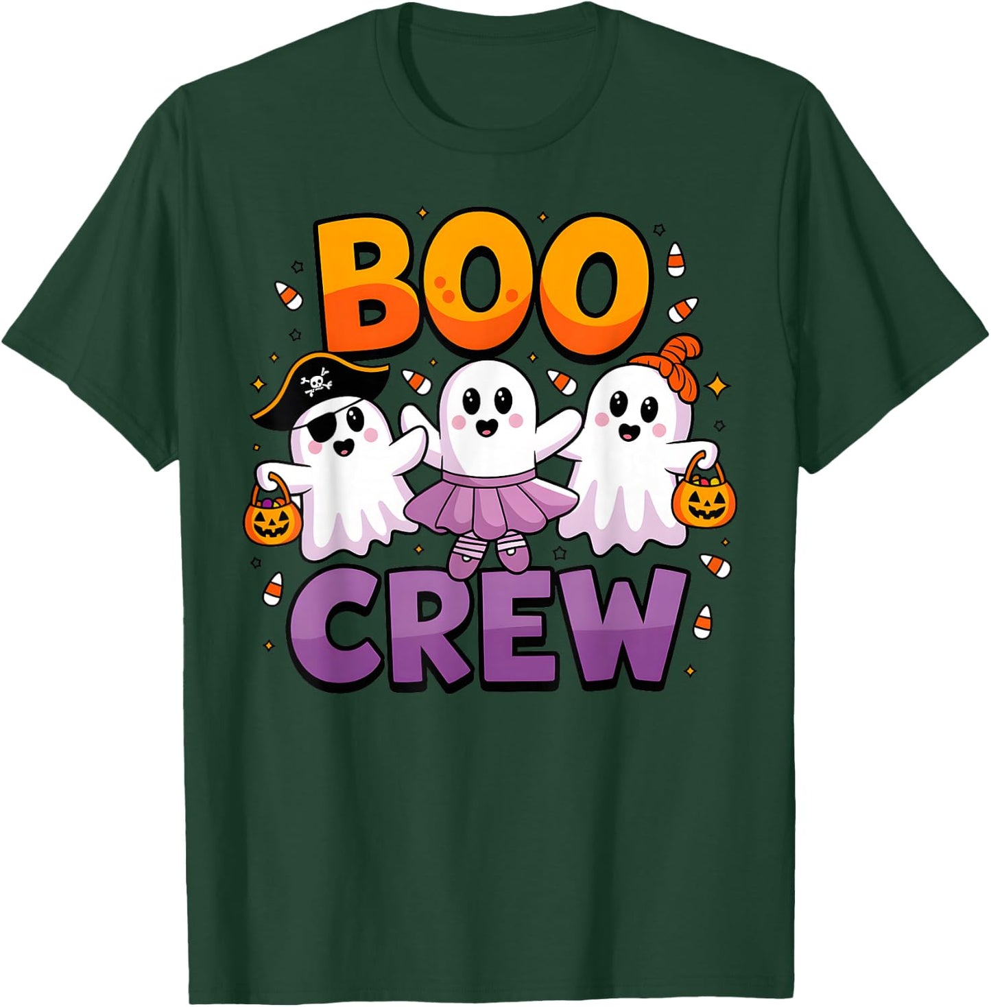 Boo Crew Cute Halloween Ghosts Matching Family Outfit T-Shirt - T-Shirt | Forest