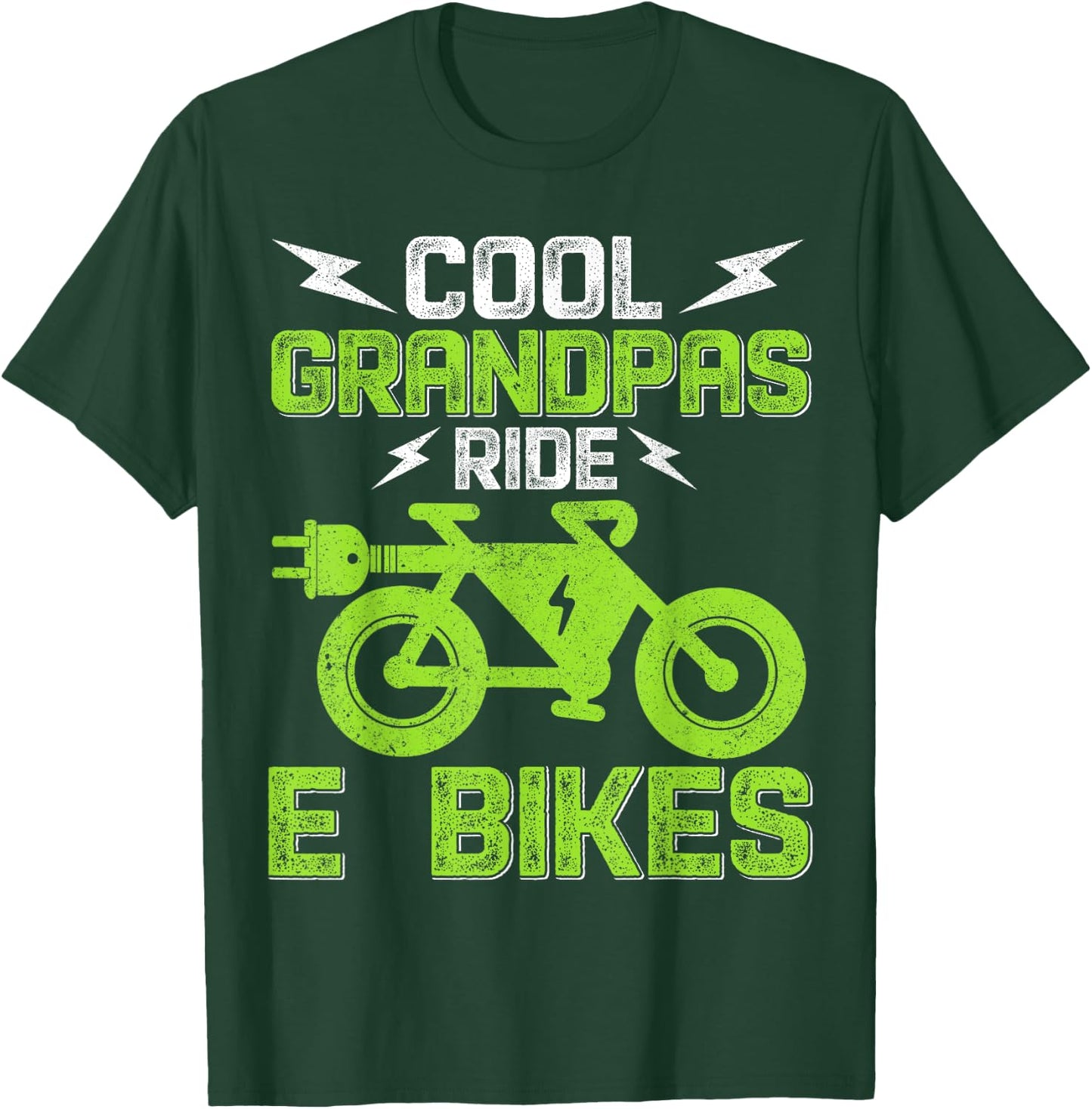 Cool Grandpas Ride E-Bikes E-Bike Cycling T-Shirt - T-Shirt | Forest
