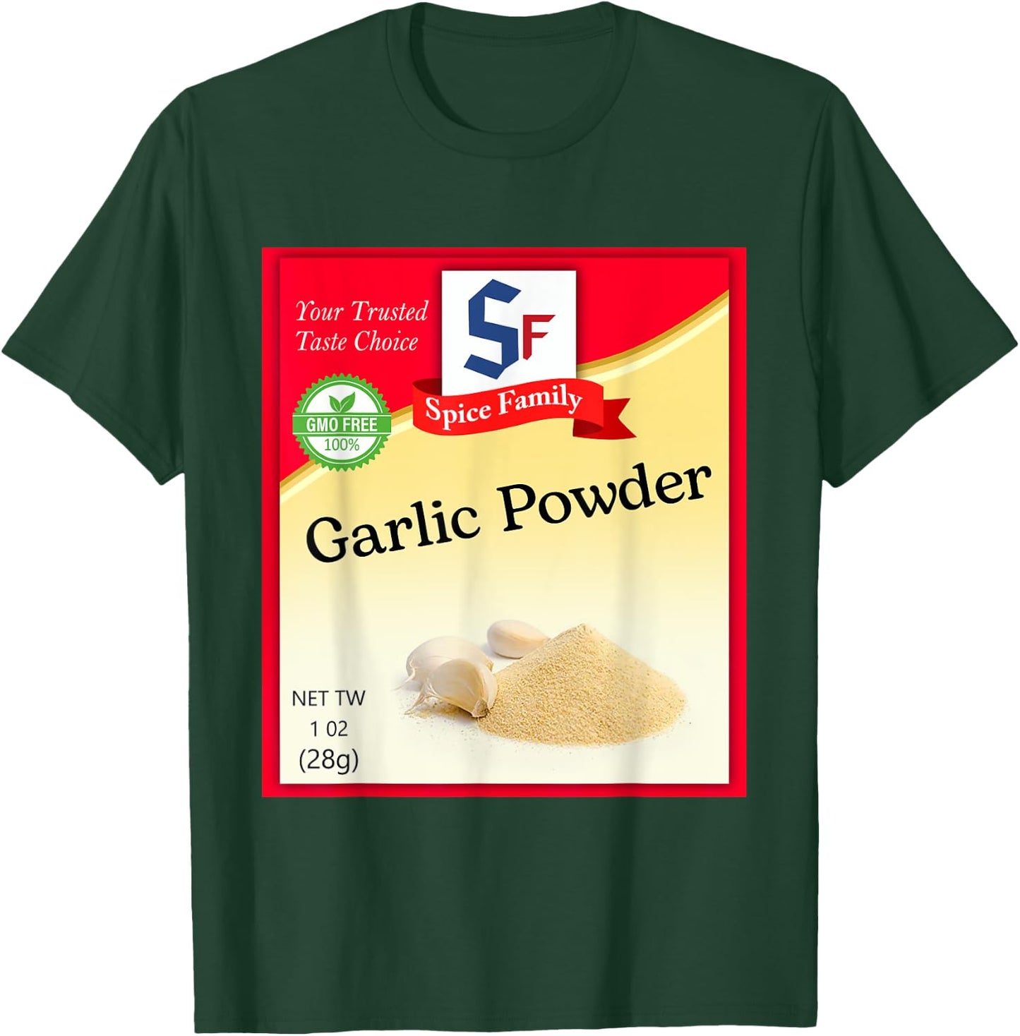 Garlic Powder Condiment Costume Holiday Spice Costumes T-Shirt - T-Shirt | Forest