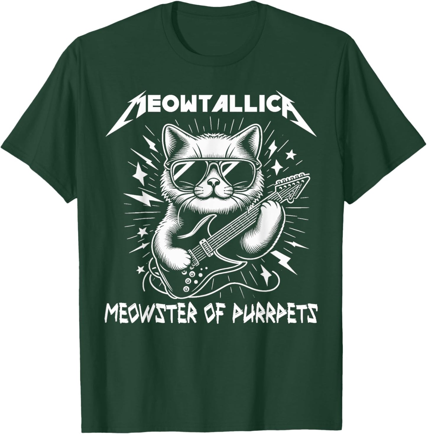 Meowtallica Meowster Of Purrpets - Funny Cat Men Women Kids T-Shirt - T-Shirt | Forest