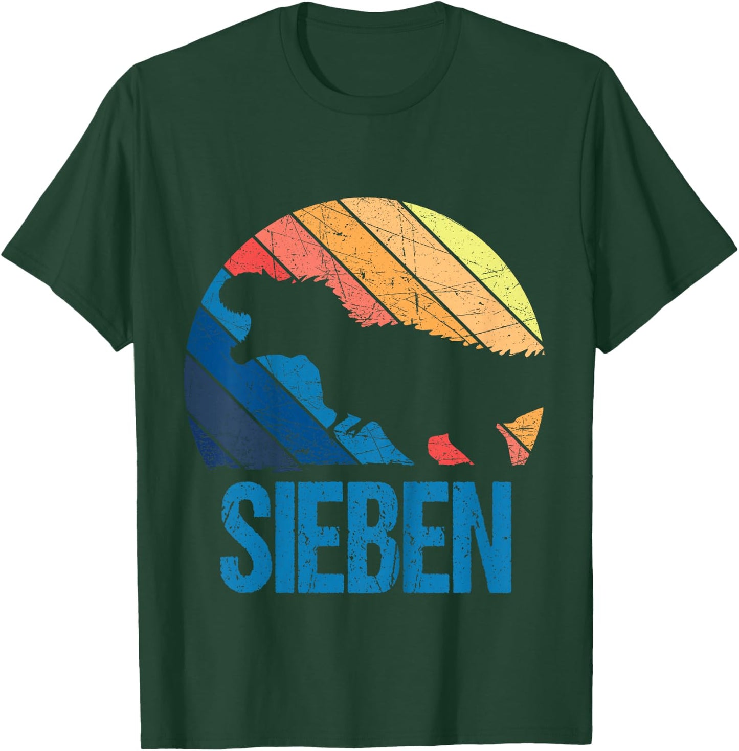 Dino 7 Jahre | Dinosaurier | 7. Geburtstag Junge Dino-Fan T-Shirt - T-Shirt | Forest