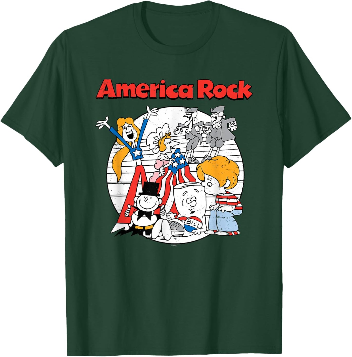 Schoolhouse Rock America Rock Round Logo USA Cartoon T-Shirt - T-Shirt | Forest