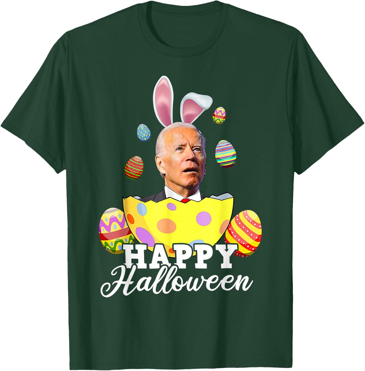 Funny Joe Biden Happy Halloween Confused Easter Biden Bunny T-Shirt - T-Shirt | Forest