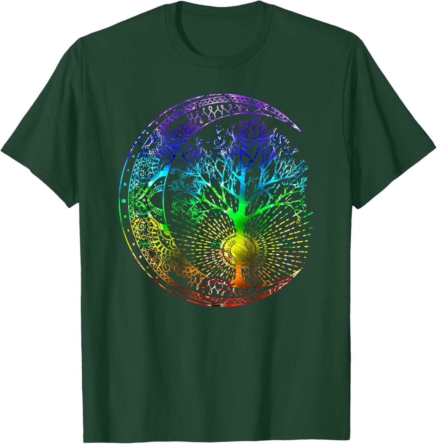 Mandala Moon Chakra Tree of Life T-Shirt - T-Shirt | Forest