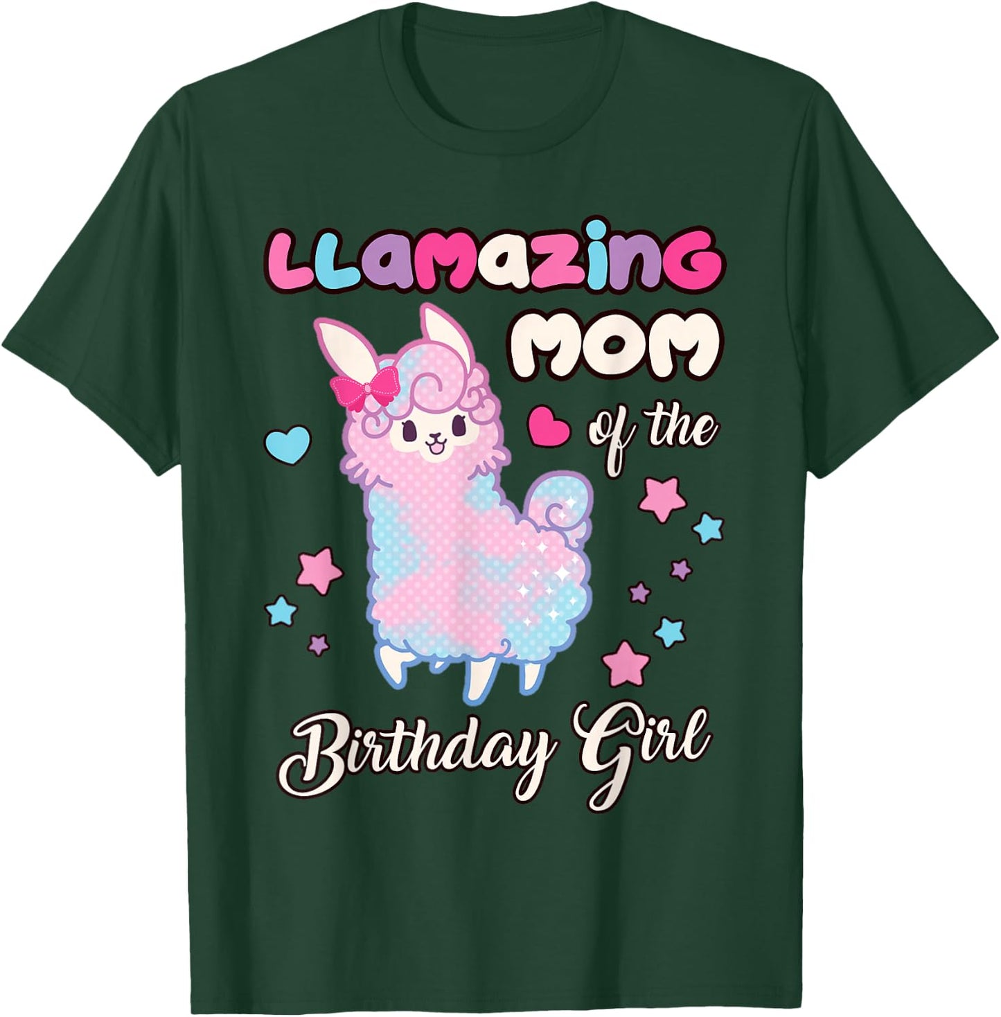 Llama Mom of the Birthday Girl Llamazing Mommy Mother T-Shirt - T-Shirt | Forest