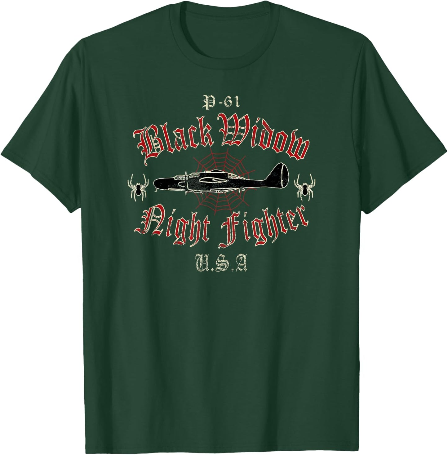 WW2 Fighter Plane Shirts P-61 Black Widow T-Shirt - T-Shirt | Forest