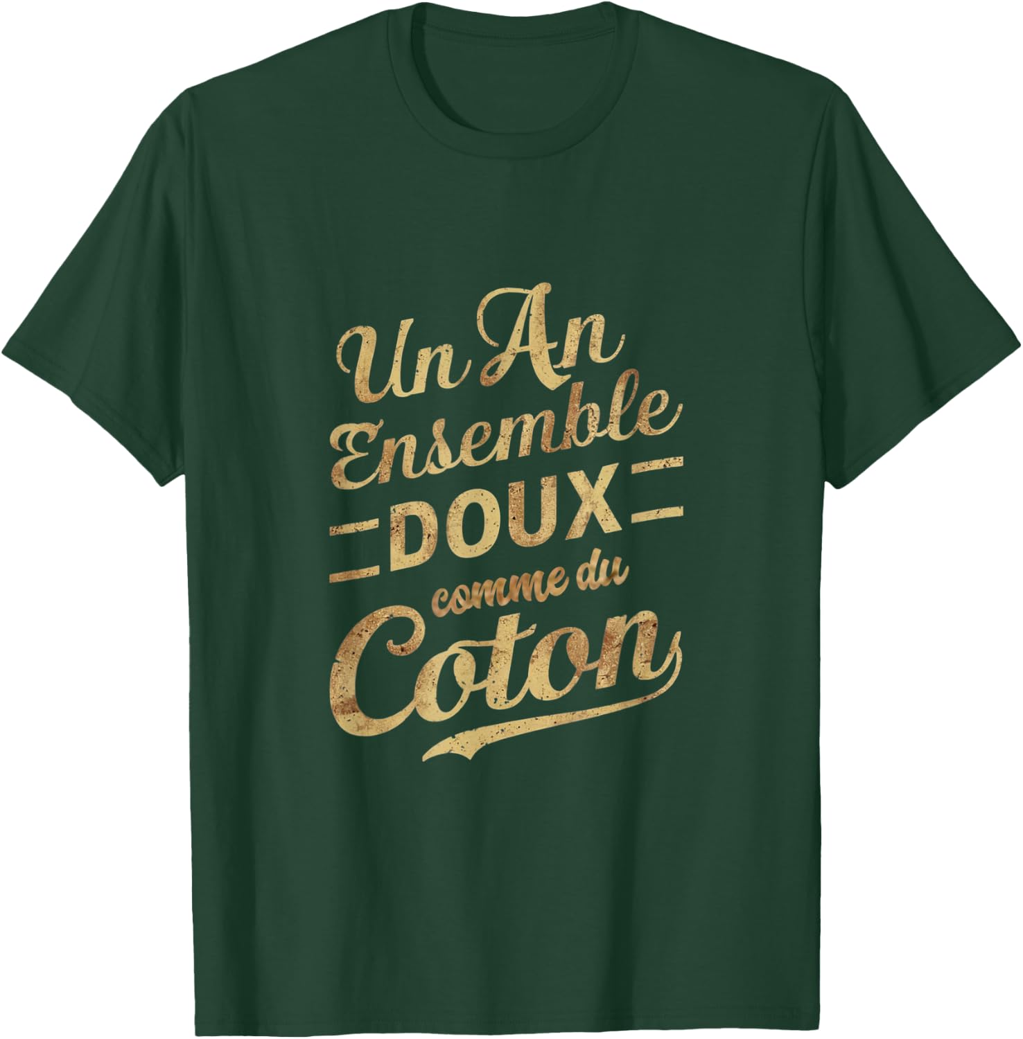 Gift 1 Year Wedding Anniversary Noces de coton , Black, S T-Shirt - T-Shirt | Forest