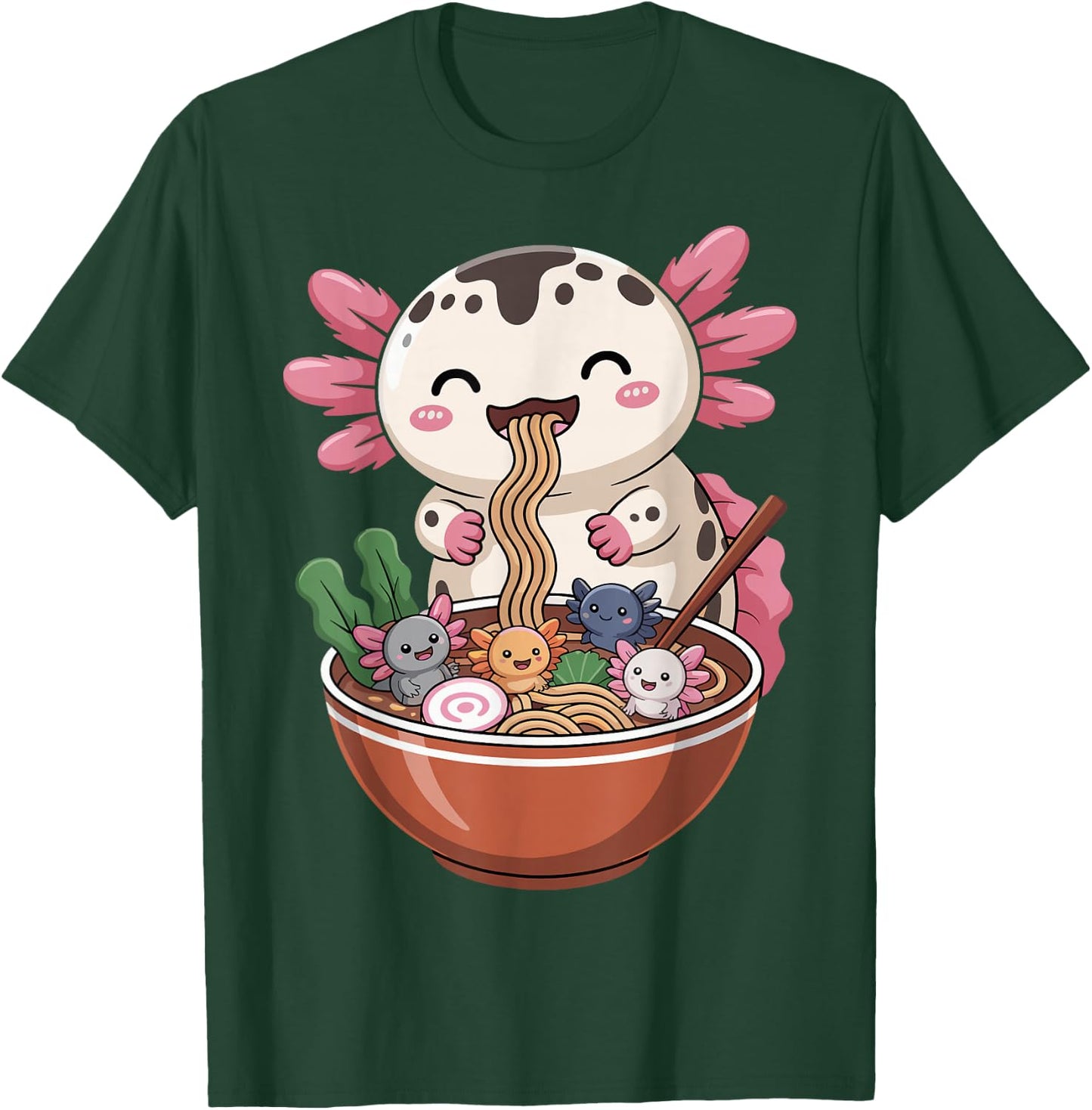 Ramen Axolotl Anime Kawaii Ramen T-Shirt - T-Shirt | Forest