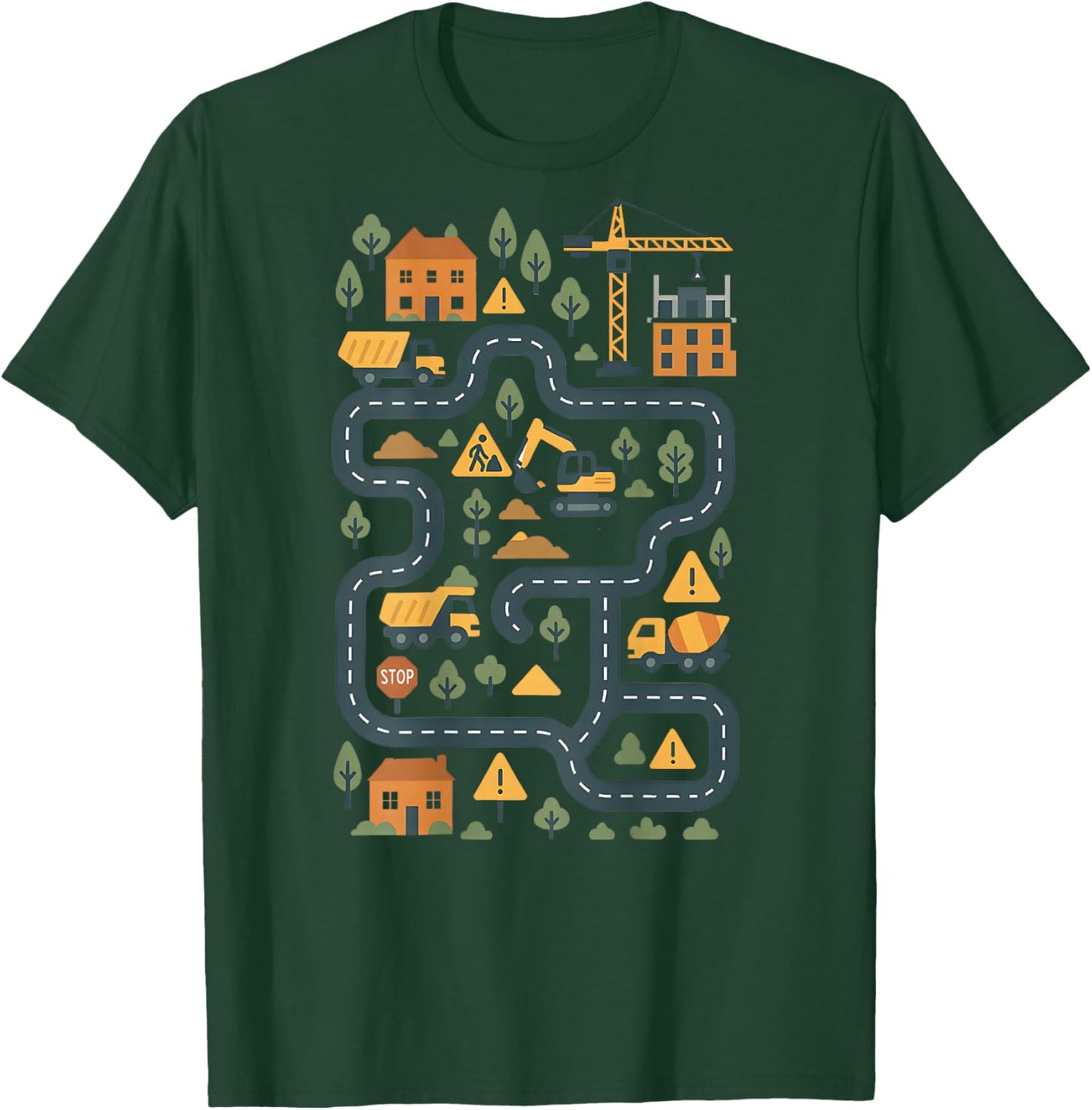 (ON Back) Tired Dads Club Play Construction Car On Dad Back T-Shirt - T-Shirt | Forest