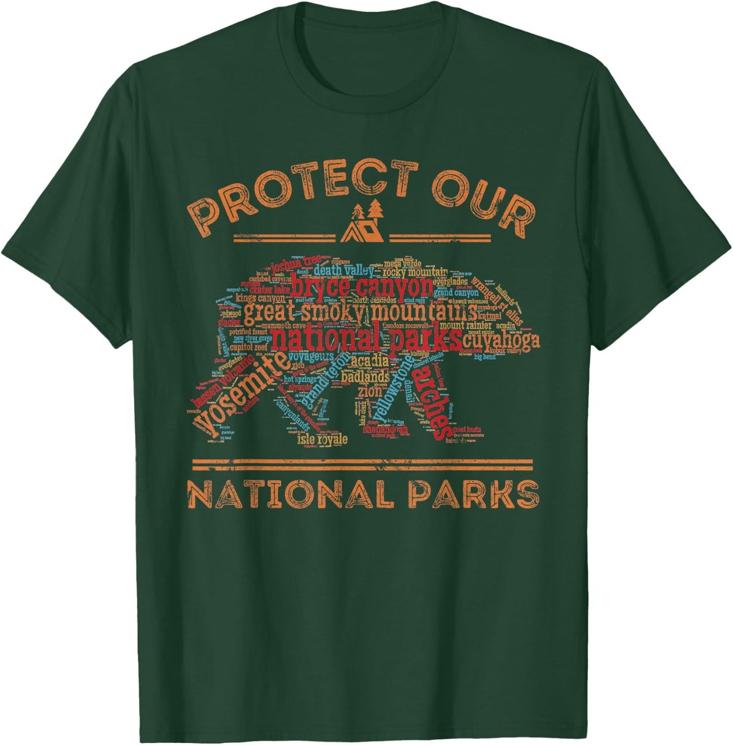 Protect Our Parks National Park Bear Nature Hiking T-Shirt - T-Shirt | Forest