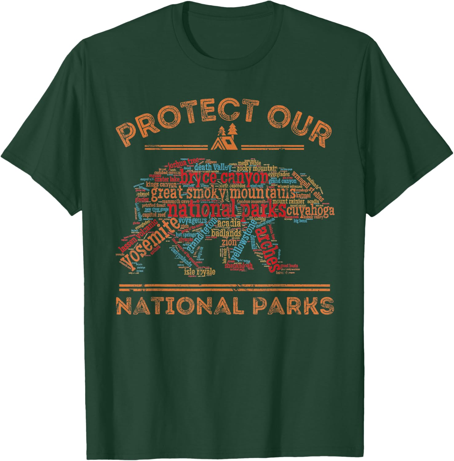Protect Our Parks National Park Bear Nature Hiking T-Shirt - T-Shirt | Forest