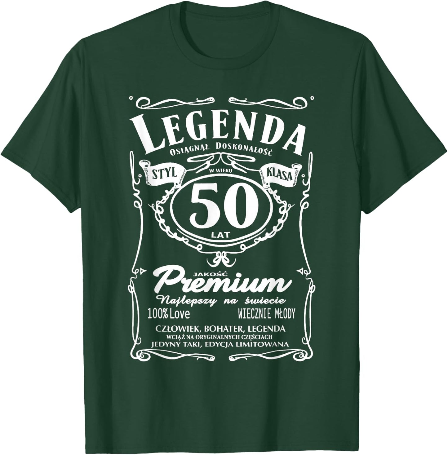 50 Urodziny 50 Lat Polska Koszulka Urodzinowa Prezent Polish T-Shirt - T-Shirt | Forest