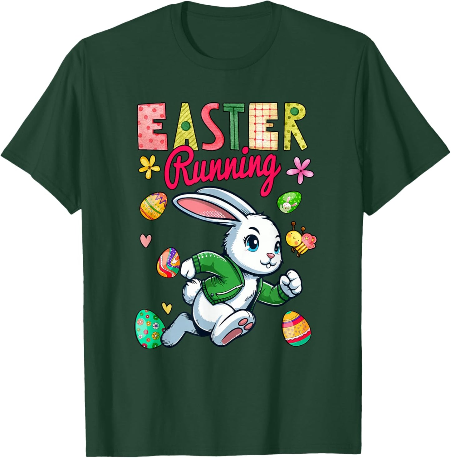 Easter Running Costume Bunny Runner Matching Family Kids T-Shirt - T-Shirt | Forest