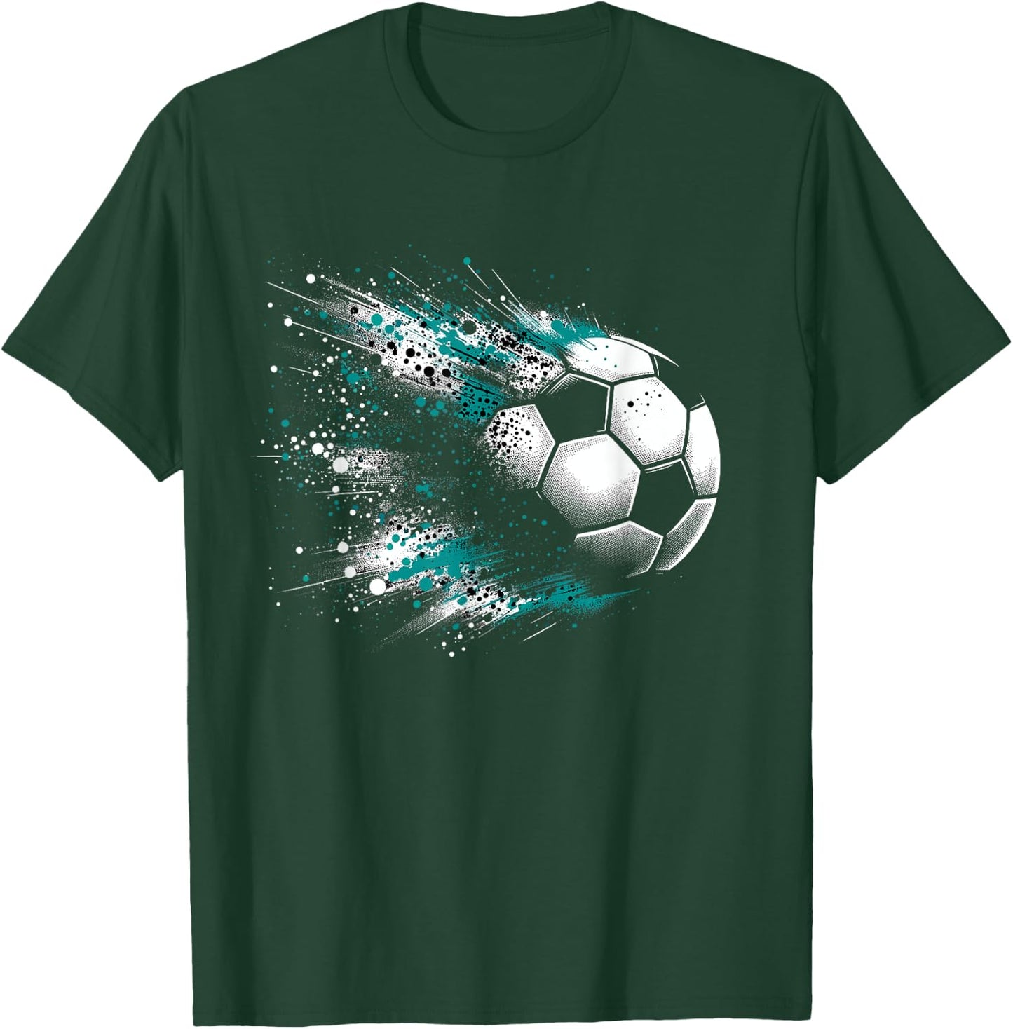 Soccer Ball Splash Art Soccer Fan Football Lover Player T-Shirt - T-Shirt | Forest