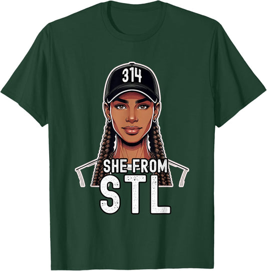 From St. Louis STL Hometown 314 Area Code T-Shirt - T-Shirt | Forest