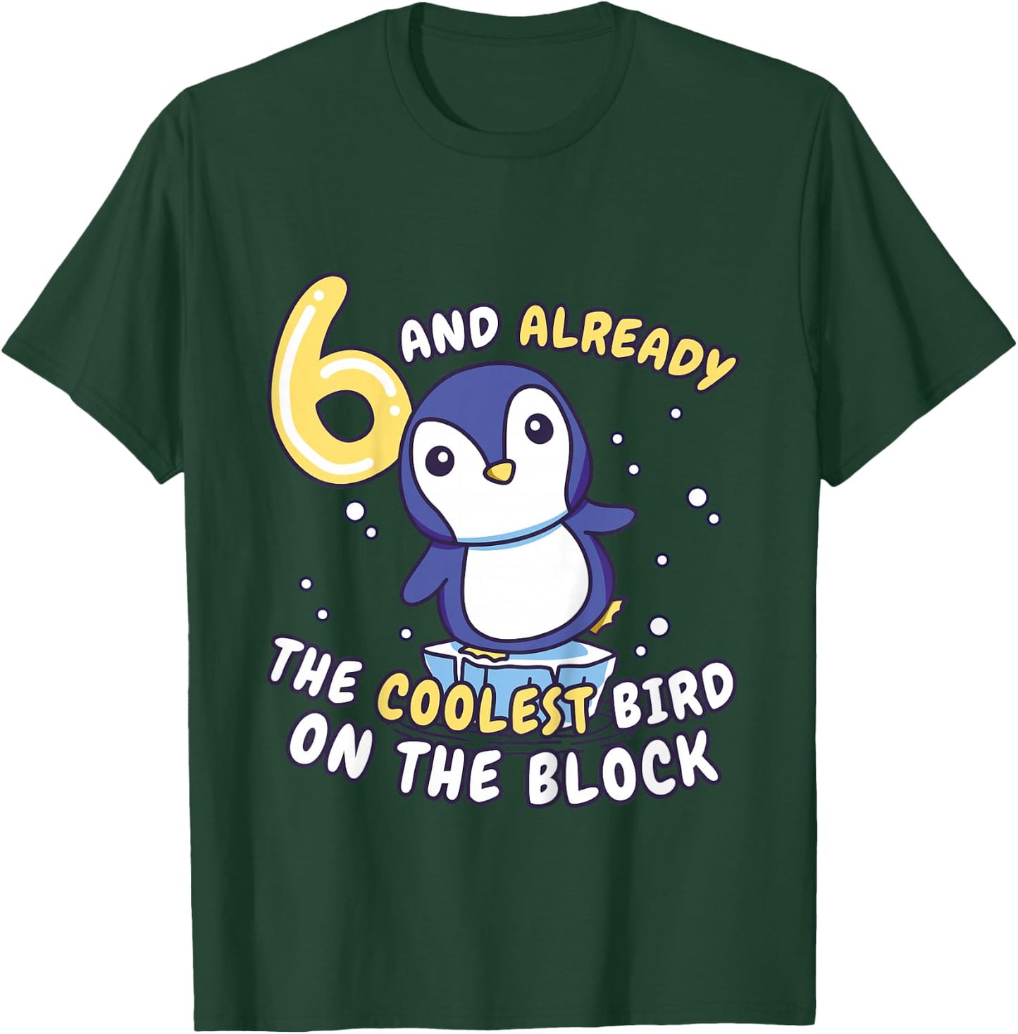 Kids Penguin 6th Birthday Child Age 6 Years Penguin T-Shirt - T-Shirt | Forest