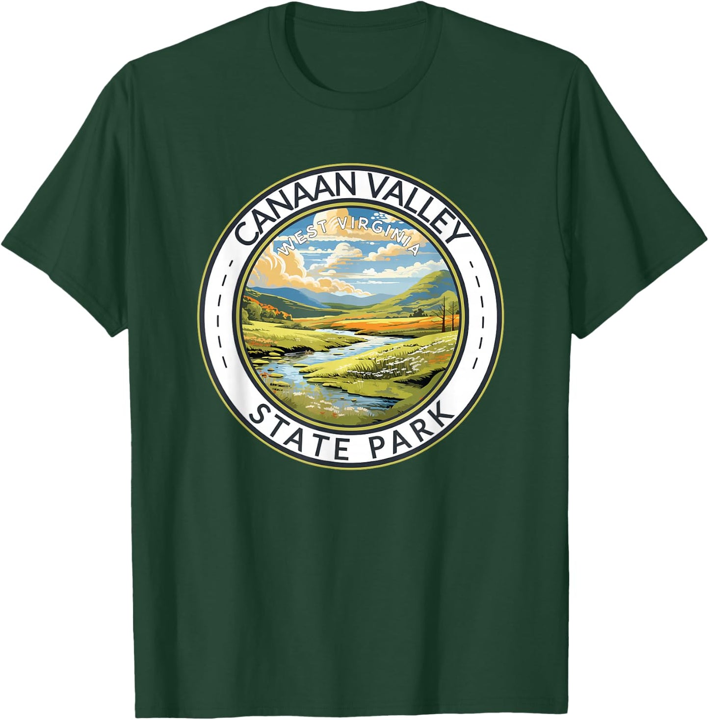 Canaan Valley State Park Badge West Virginia Travel Vintage T-Shirt - T-Shirt | Forest