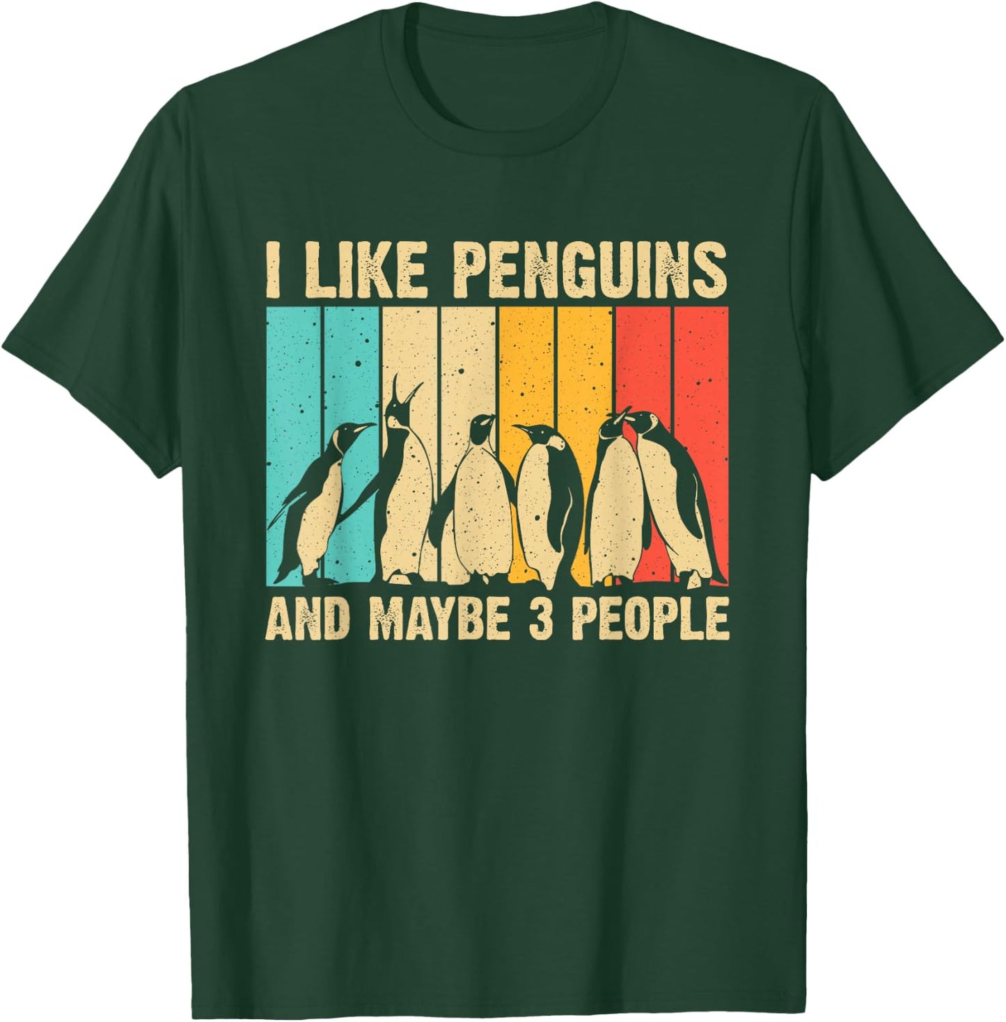 Funny Penguin Gift Vintage Aquatic Bird Boys Girls Cute Penguin Design Women Kids Retro Penguin Lover T-Shirt - T-Shirt | Forest