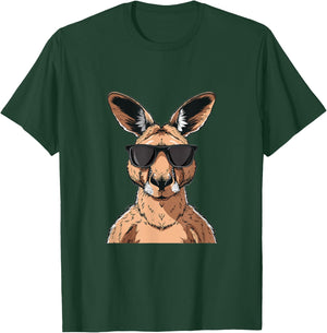 Kangaroo Sunglasses Lover Graphic T-Shirt - T-Shirt | Forest